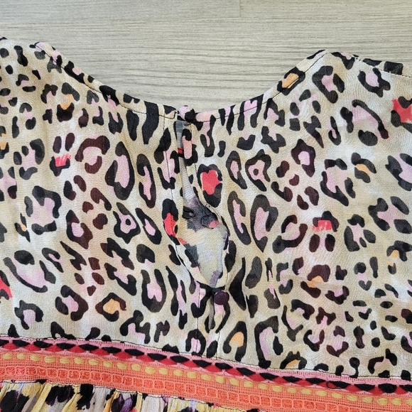 Anthropologie Joelle Leopard Peasant Blouse Size Medium - Picture 3 of 14
